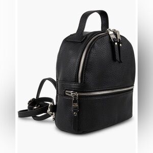 Steve Madden Mini Bjacki Faux Leather Convertible Black Backpack